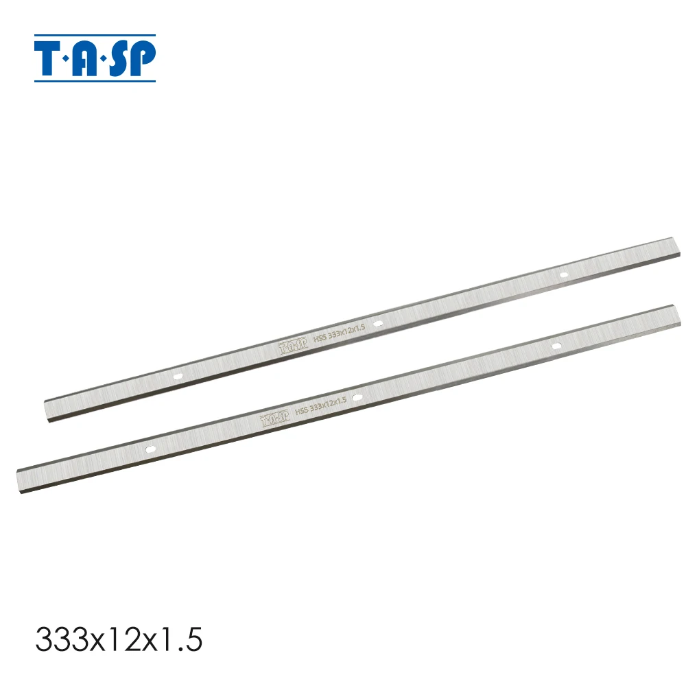 

TASP 2pcs 13" Thickness Planer Blades Double Edged Knives 333 x 12 x 1.5 mm for Delta 22-580 TP300 Metabo DH330 Ryobi AP1300