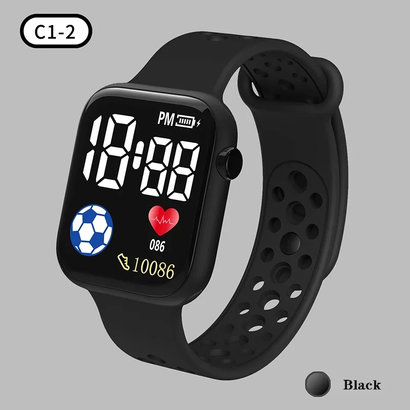 2024 LED Digital Watch For Kids Boys Girls Football Sports Watches Silicone Digital Watch Casual Childrens Electronic Wristwatch 2