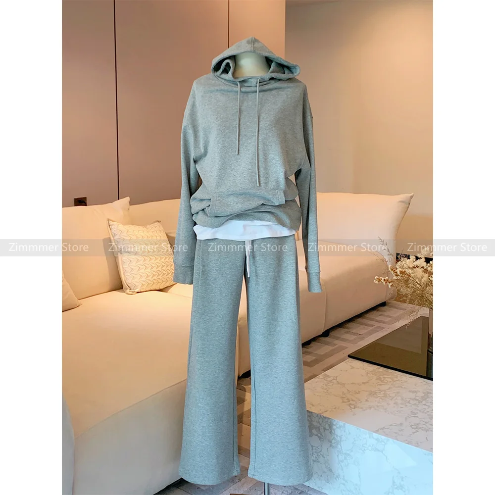

23 Years autumn and winter padded version of the elastic waist colour blocking casual dragging trousers wide-legged trousers