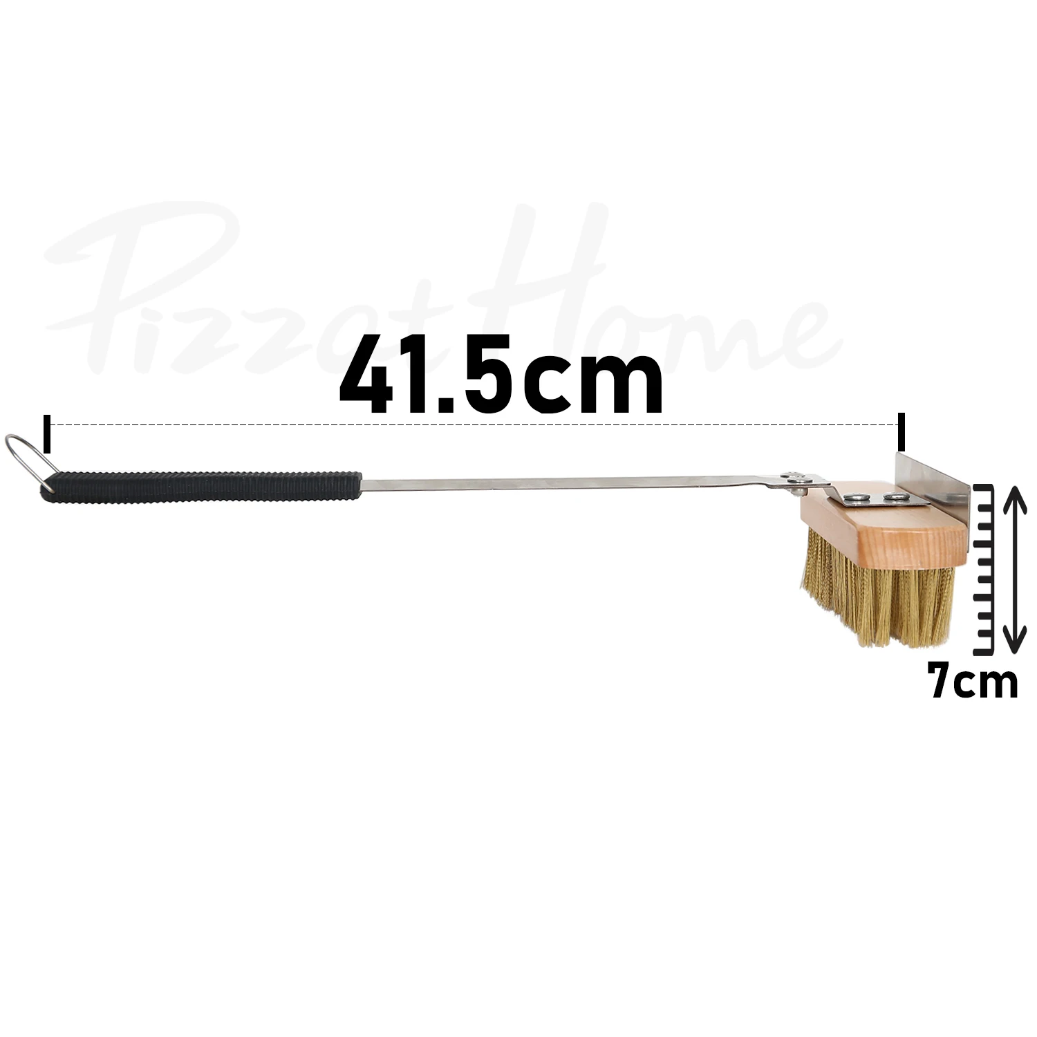 PizzAtHome Pizza Oven Brush Stainless Steel Handle Copper Brush Bristle Brass Scraper Grill Cleaning Brush Oven Accessories