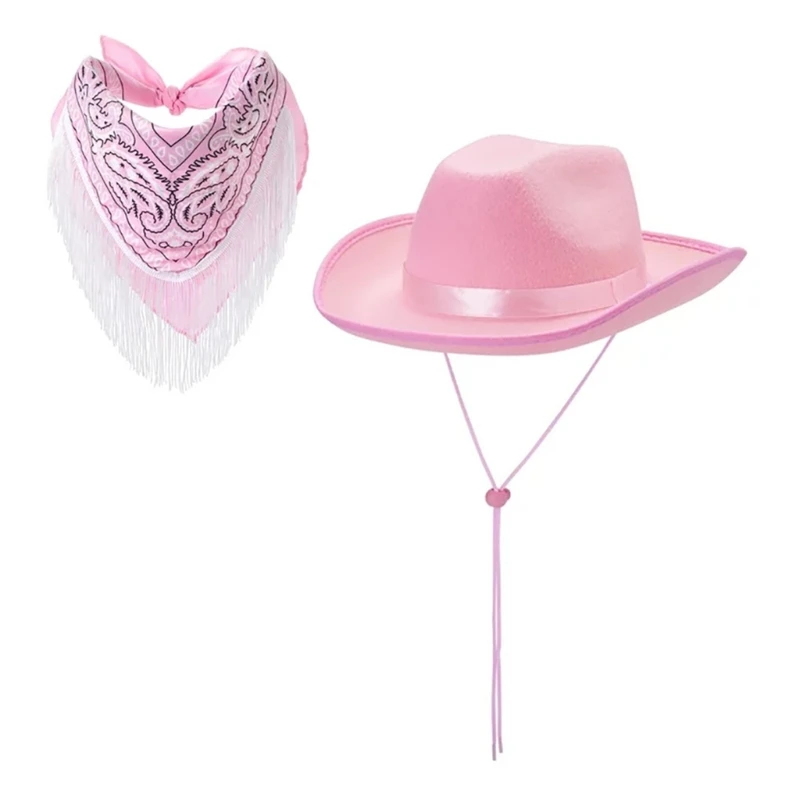 Fringed Bandanas Cowgirl Hat Neck Scarf Women Party Wear NightClub Outfit