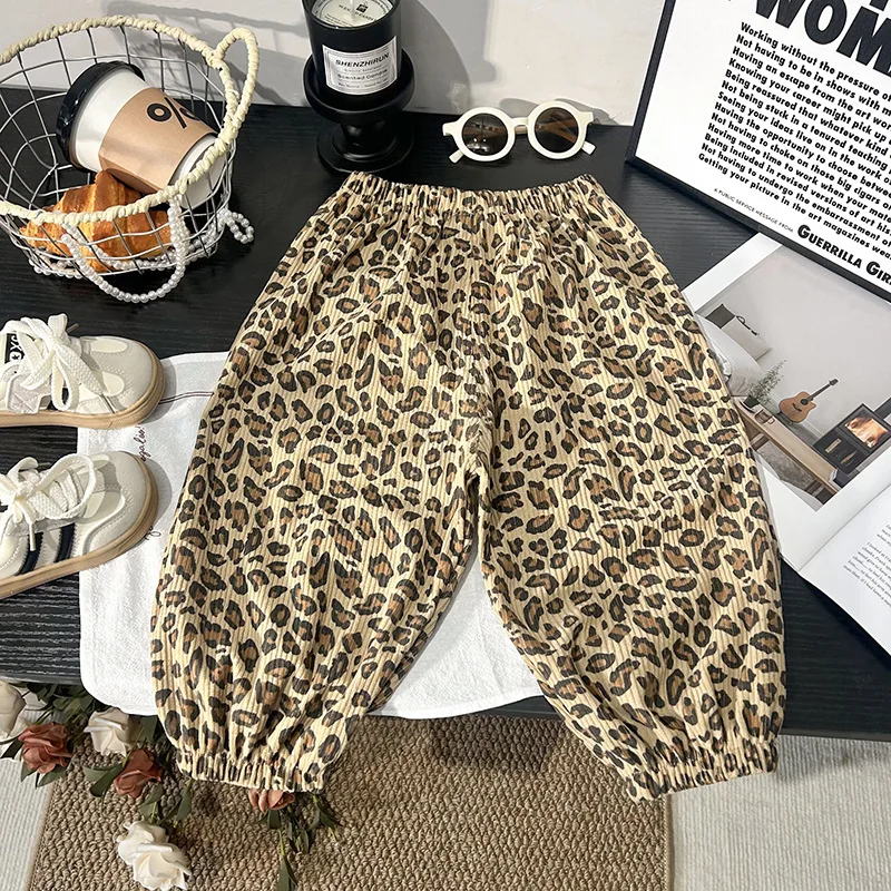 Frühlingsbedruckte Freizeit-Sweatpants 1-7 Jahre Kinder Mädchen Jungen Cordhose Lockeres Ballonbein-Design Weiche Kinderhose Kleidung – Detail 9