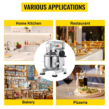 VEVOR Electric Dough Machine 10/15/20/30L Stainless Steel Commercial Cream Egg Whisk Mixer Processor Kitchen Food Stand Blender 2