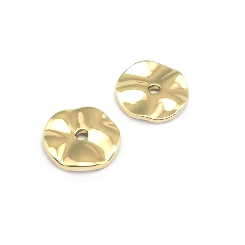 Cuentas de Espacio de Onda Redonda de Metal Dorado 18K 30PCS Alturas Varias Ideal para Hacer Joyas - details 10