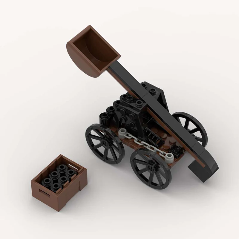

Кирпичи MOC в средневековом стиле, катапульта, армейские римские солдаты, фигурки, замок, осада, автомобиль, каменная фурнитура, игрушки, подарок для детей