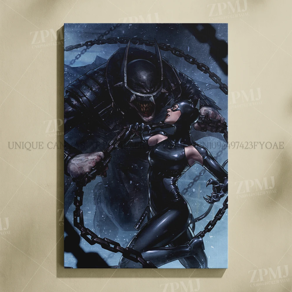 Batwoman and Catwoman Canvas Art - HD Printed Kawaii Wall Decor Poster
