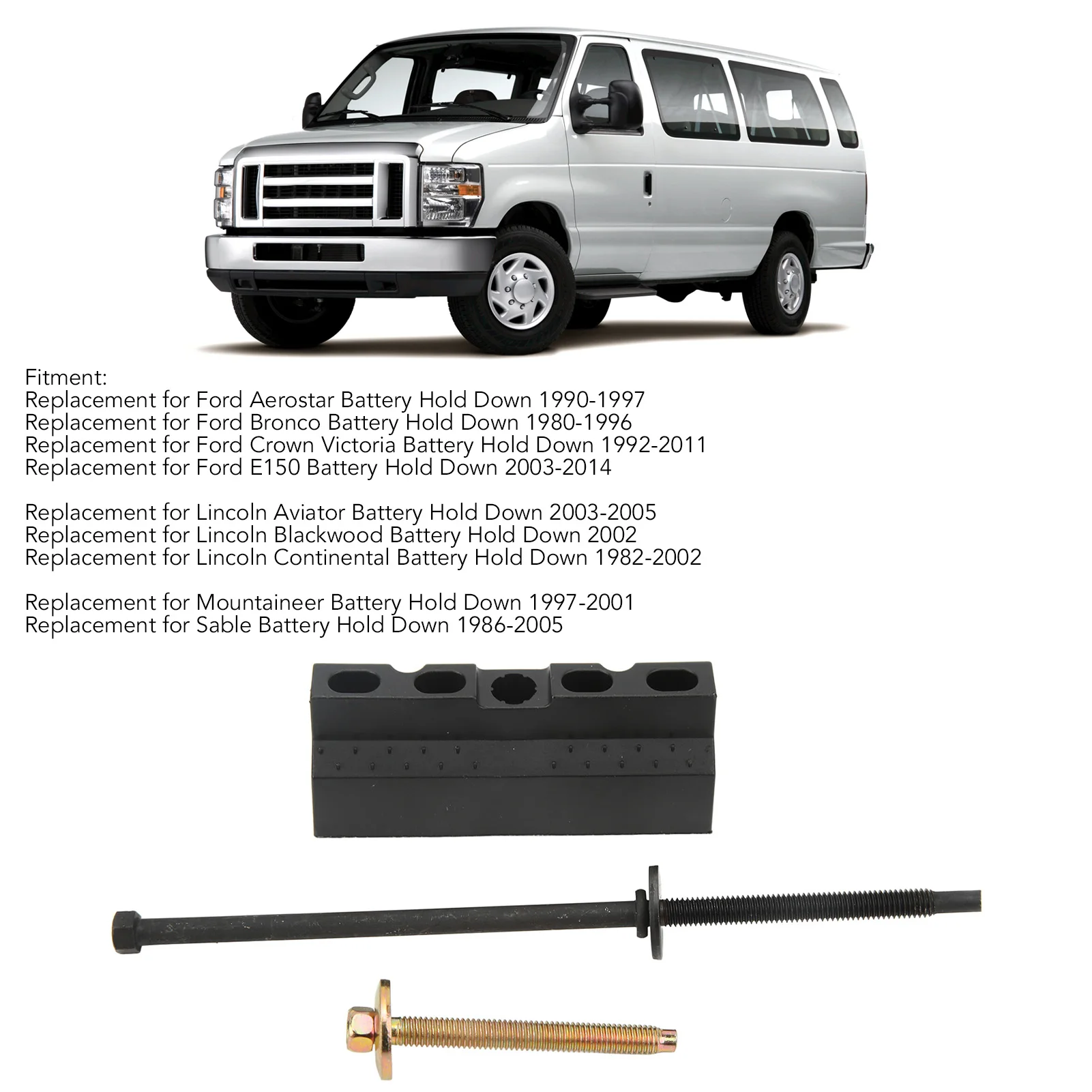00588 Battery Base Clamp Hold Down Kit 00588 ABS Aluminum Alloy Replacement for Escape Ranger Battery Hold Down