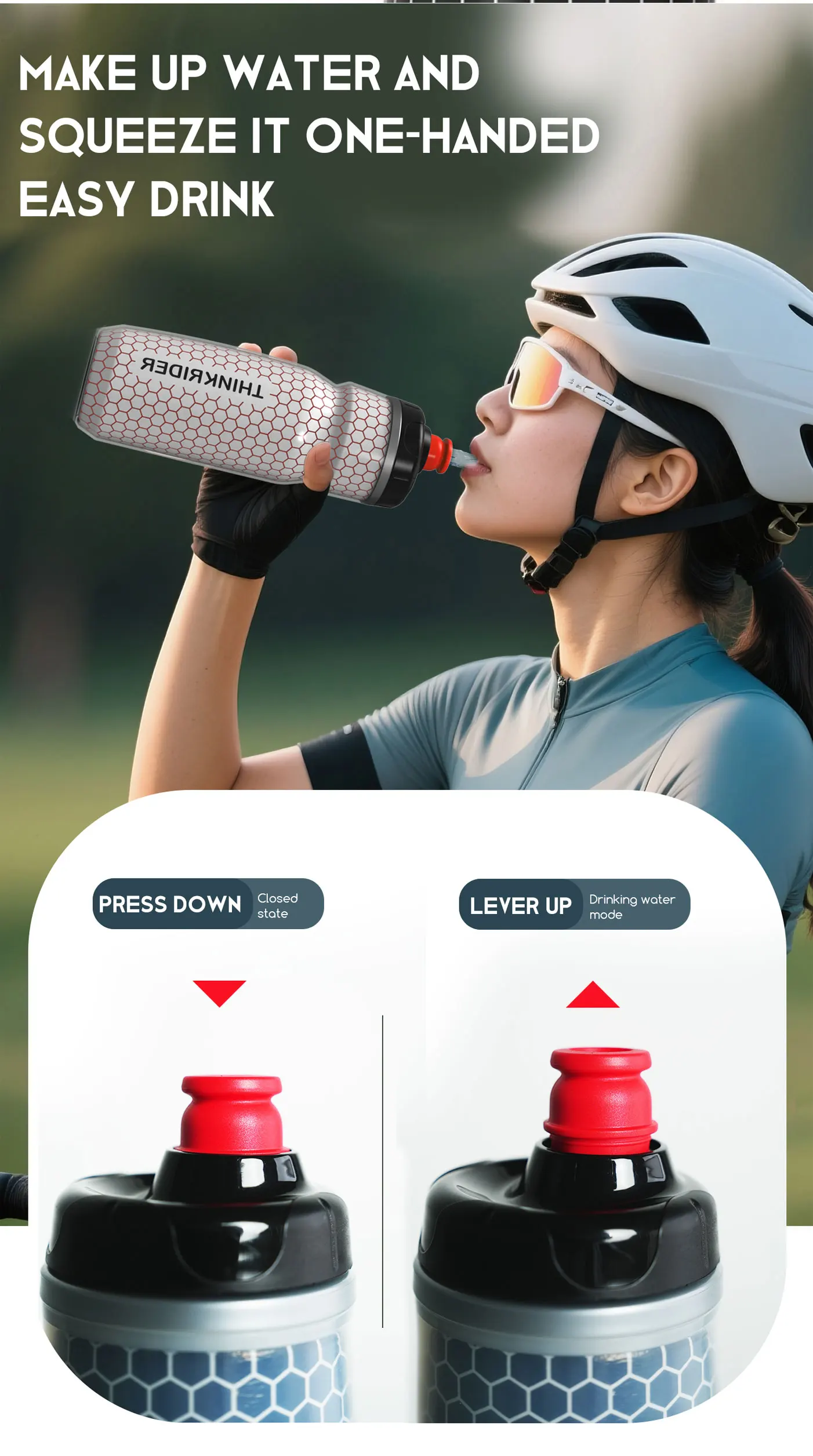 ThinkRider 620ML Radfahren Halten Kaltes Wasser Flasche MTB Rennrad Tragbare Tasse Leichte Outdoor Wasser flasche Fahrrad Zubehör – Detail 7