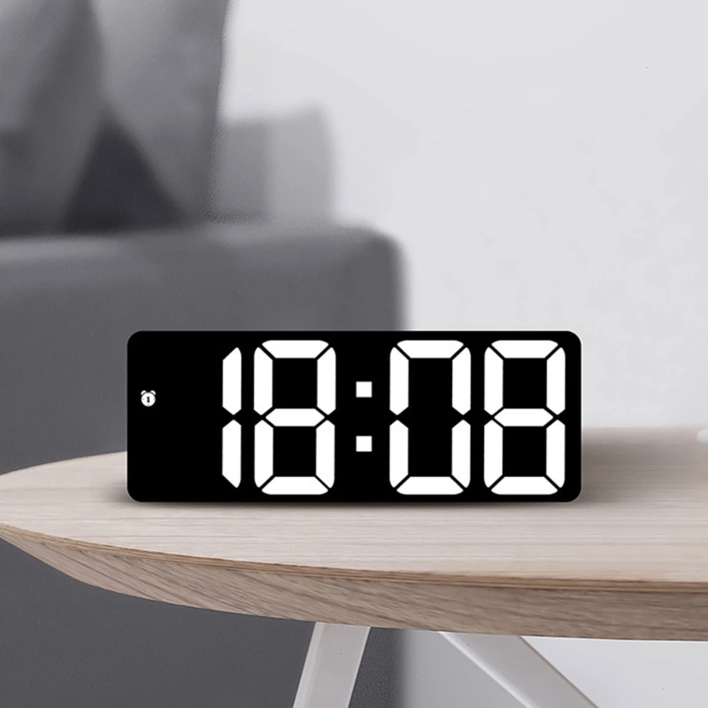 Functional Digital Alarm Clock LED Digital Alarm Clock with Alarms Date Temperature Display for Track Time 4