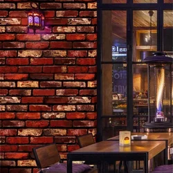 3d Brick Wall Adhesive Vinyl Wallpaper Peel and Stick Livingroom Decoration Removable PVC Wall Sticks for Restaurant Decorative