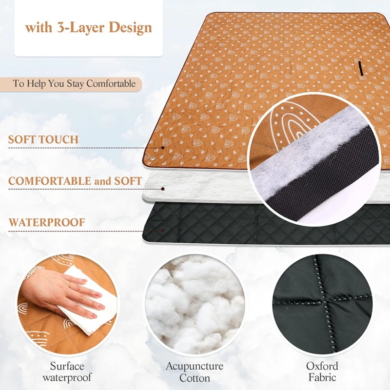 Baby Cotton Picnic Mat Widesea Camping Mat Portable Sleeping Pad Picnic Bed Mattress Travel Trekking Waterproof Moistureproof