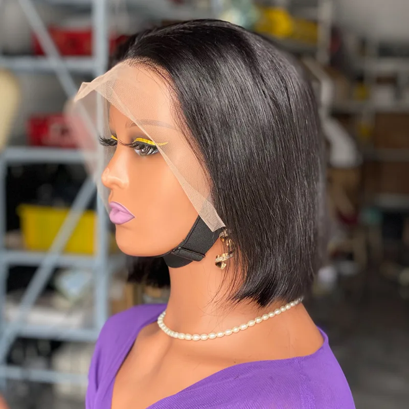 13x4 Top lace front wig 8 Inch 200% Density Layered Bob human hair wig Realistic Short Wig human hair wigs front lace wig