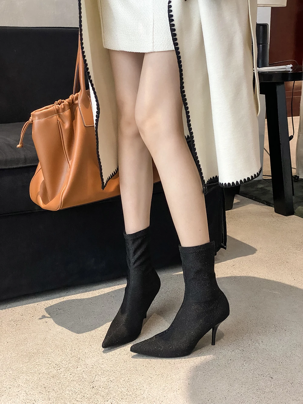 Louis Vuitton lv woman ankle sock boots high heels