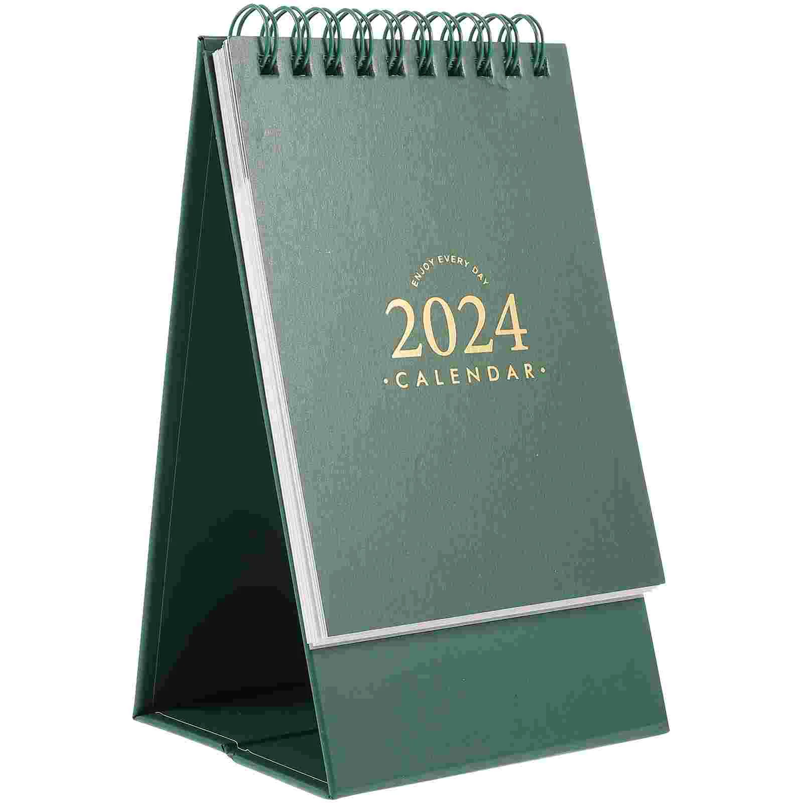 

Green Desk Calendar 2023-2024: Monthly Flip Stand Up Schedule for Home and Office