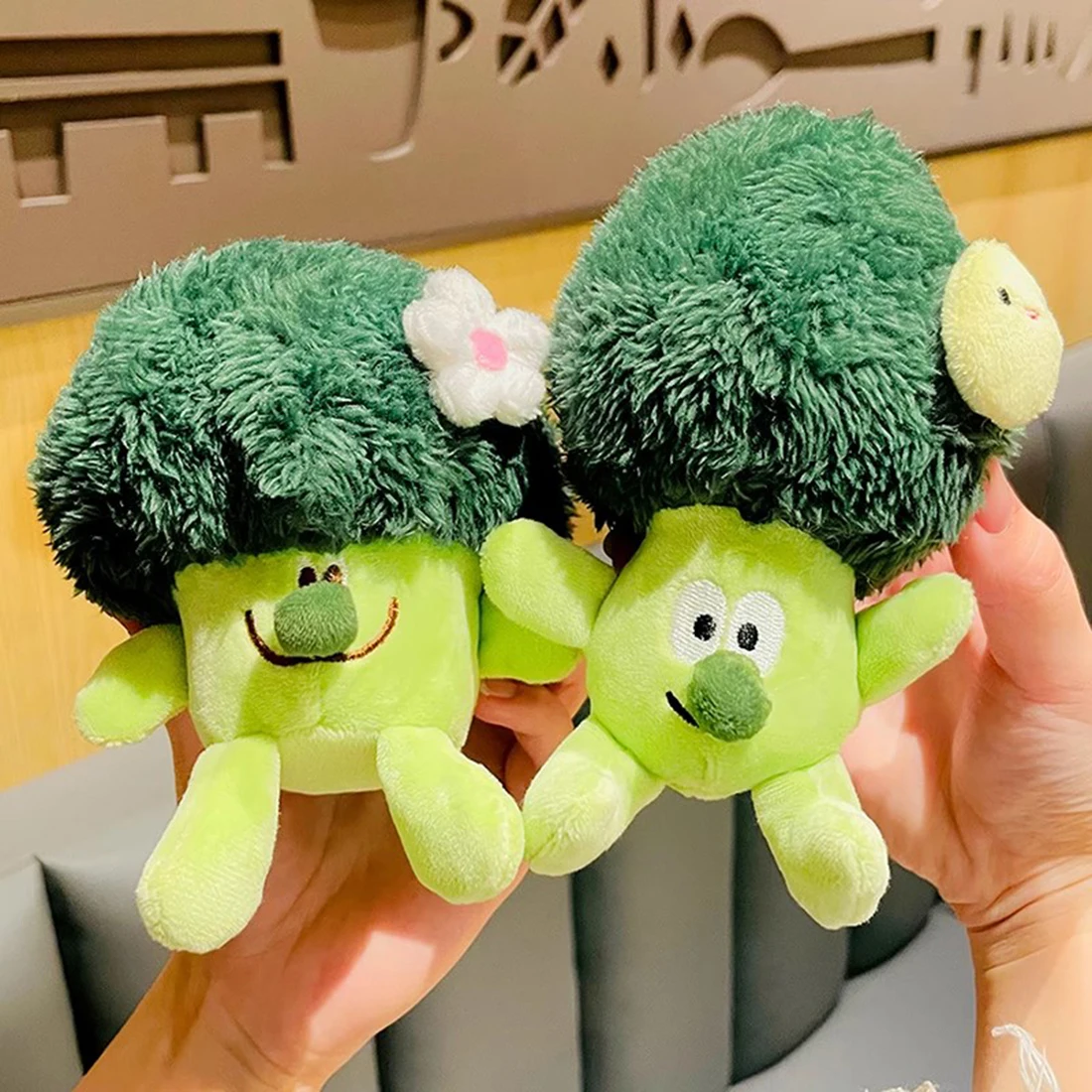 창의적인 귀여운 야채 음식 봉제 인형, 귀여운 봉제 브로콜리 장난감, 봉제 키체인 펜던트, 어린이 소녀 선물, 14cm