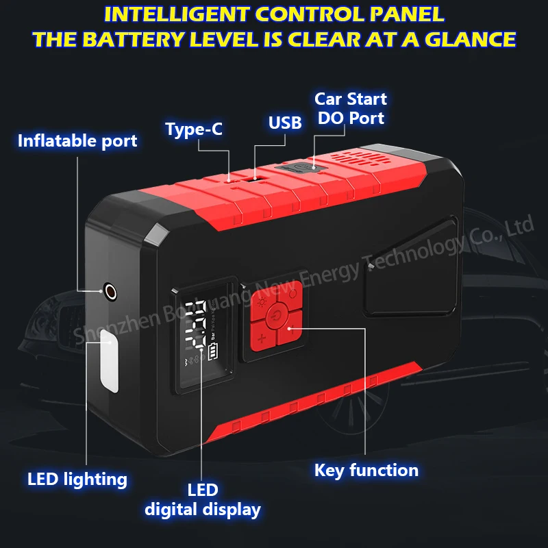 29800mAh Power Bank 2000A 12V Car Battery Jump Starter Portable Charger Car Boos