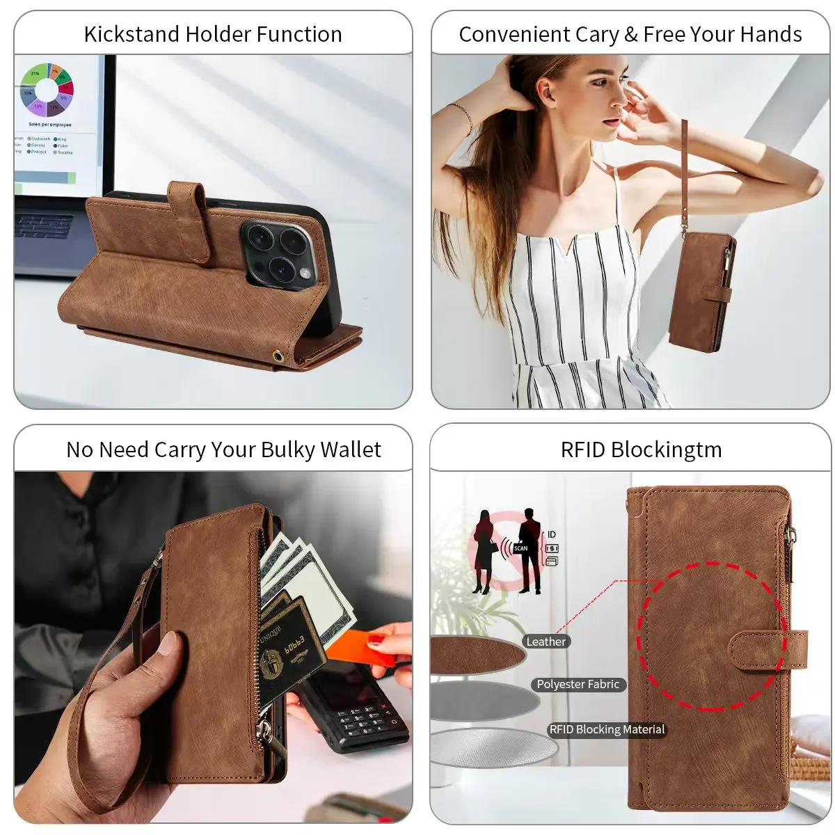 Vintage Kunstleder Hülle für Samsung GalaxyA235G A24 A25 A31 A32 A33 A34 A35 A50 A51 A52 A53 A54 Flip Wallet Style Handyhülle – Detail 12