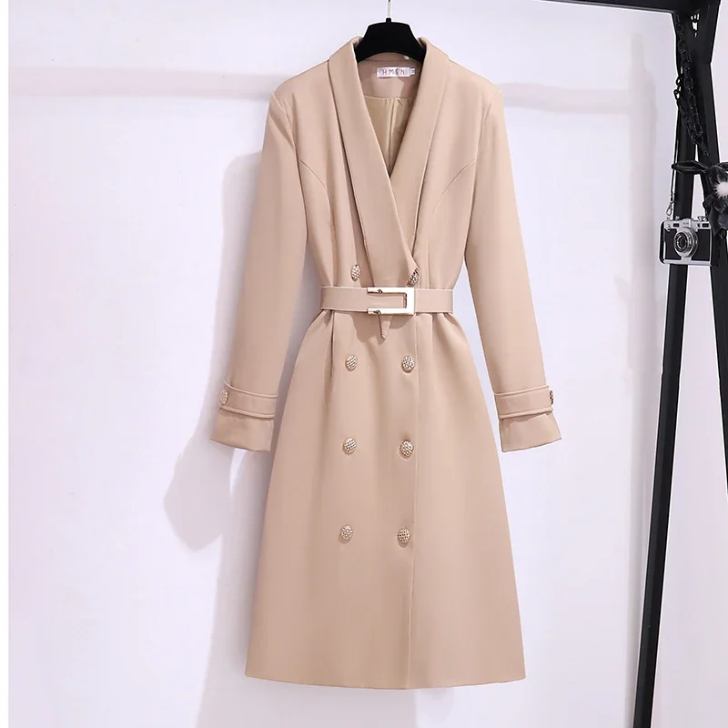 

Vintage Women's Trench Autumn/Winter Jacket Fashion Snowsuit New Korean Large Size Female Clothing Long Sleeve Loose Coats