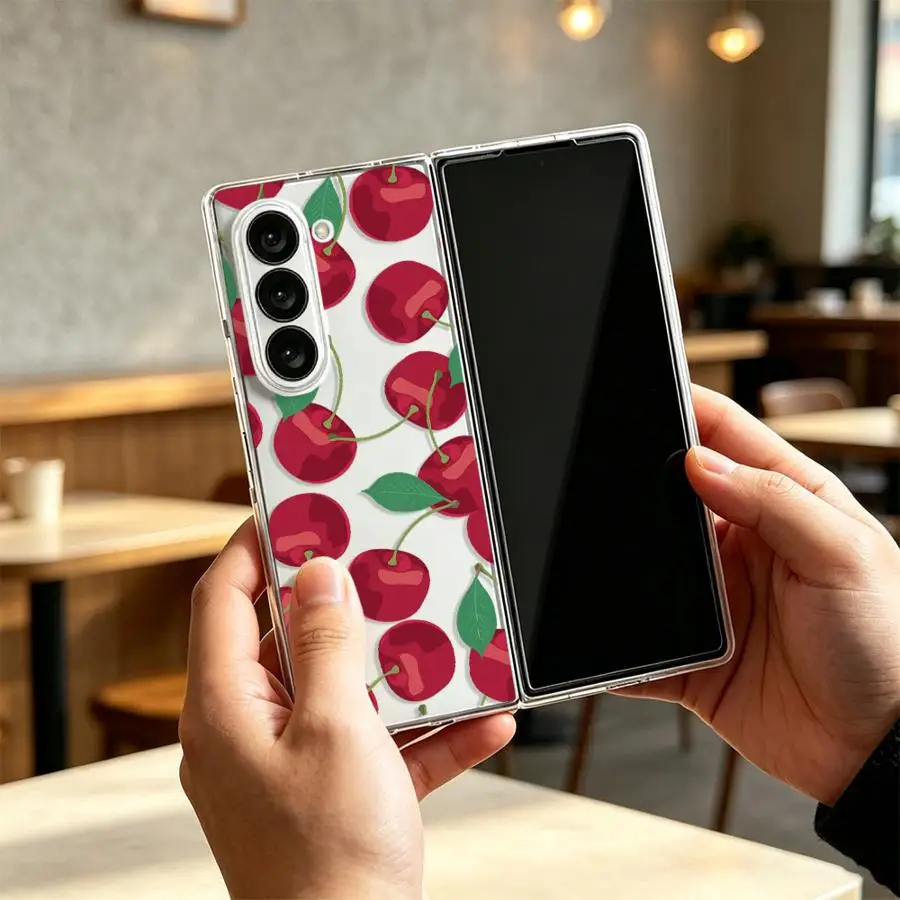 Cherry Print Back Phone Cover Case