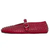 Women Shiny Rhinestone Shoes with Buckle Strap Rhinestone Ballet Flats Crystal Ballerina Shoes Comfortable Female Casual Shoes 4