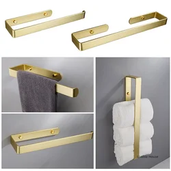 Towel Holder Bathroom Rack Bar Golden Kitchen Roll Paper Hand Towel Hanger Self Towel Hanger Self Storage Shelf Punching