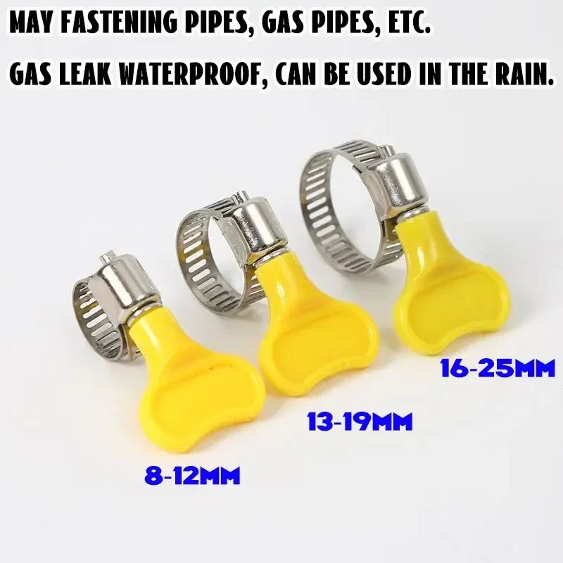 Worm Gear Hose Clamp Handle Adjustable Key Clamp Plastic Tube Clip Stainless Steel Water Pipe Automotive Mechanical hose clamps plastic clamps pipe clamps