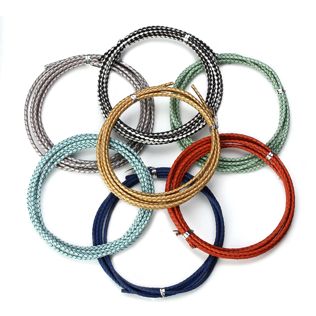 Leather Cord 2Yards 3/4/6mm Braided Genuine Leather Cord String Rope DIY Necklace Bracelet Findings leather cord