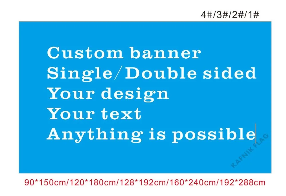 KAFNIK, 90*150cm/120*180cm/128*192cm/160*240cm/192*288cm Design-Logo Kundenspezifische Flagge Große Firmen-Sportflagge Anpassbare Flaggen