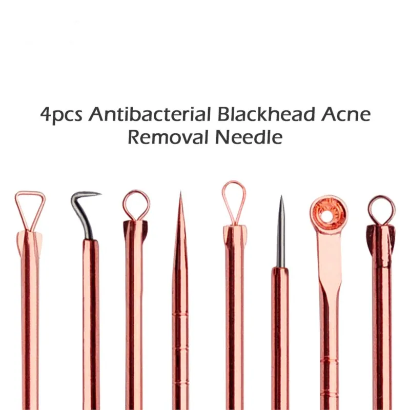 

Rose Gold Acne Removal Needle From Acne Pimples Pimple Blackhead And Comedone Acne Extractor Remover Acne Needle Treatment 4pcs