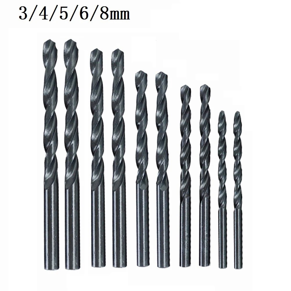 10ks hss křídový zakroutit vrtačka štípnutí černá vrtačka štípnutí pro dřevo kov plastový 3mm 4mm 5mm 6mm 8mm energie nářadí příslušenství