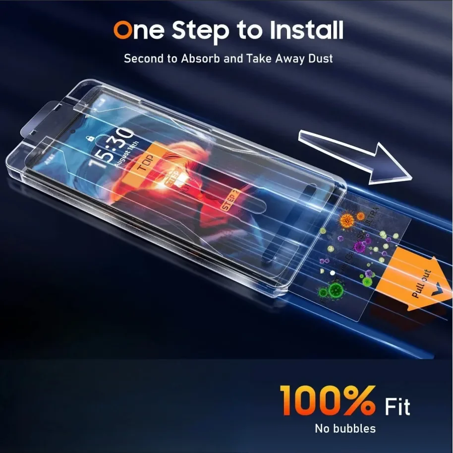 2-Pack Premium HD Tempered Glass Screen Protectors with Easy Install Auto-Dust Removal Kit