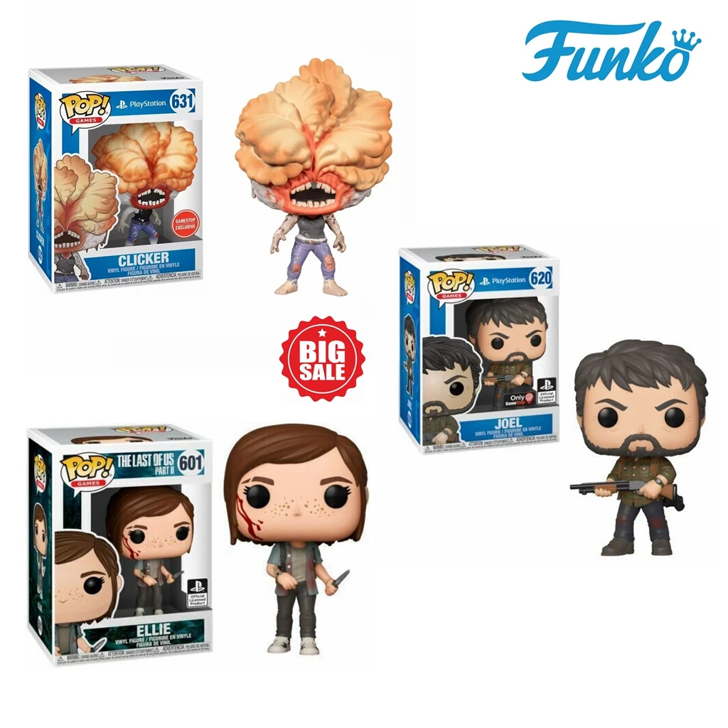 thumbnail image 1 of Figura de vinilo Funko Pop Games The Last of Us Part II JOEL 620# Clicker 631# ELLIE 301# Play Station Modelo coleccionable Juguetes para niños, 1 of 5