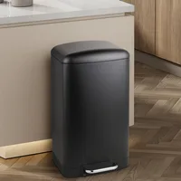 Step-on Trash Can 10.5 Gallon Garbage Can with Lid and Metal Pedal 40 Liter Waste Bin with Inner Bucket Back &Handle Indoor 2