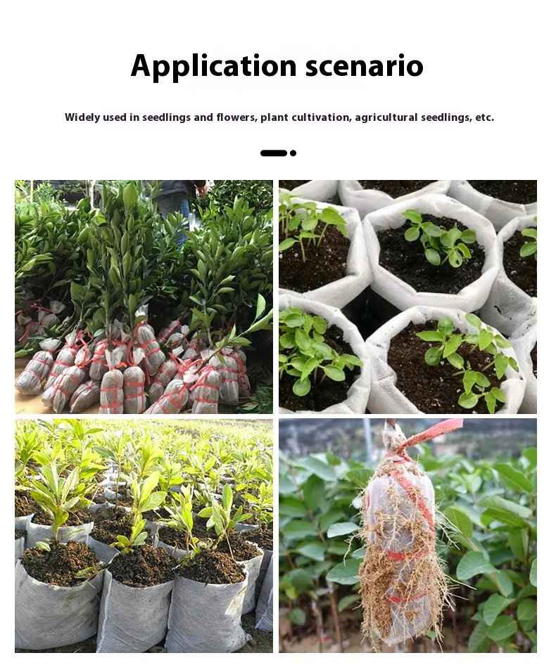 100pcs-1SET Biodegradable Seed Nursery Bags, Non-Woven Plants GrowBags, Fabric Seedling Pots Plants Pouch, Home Garden Supply