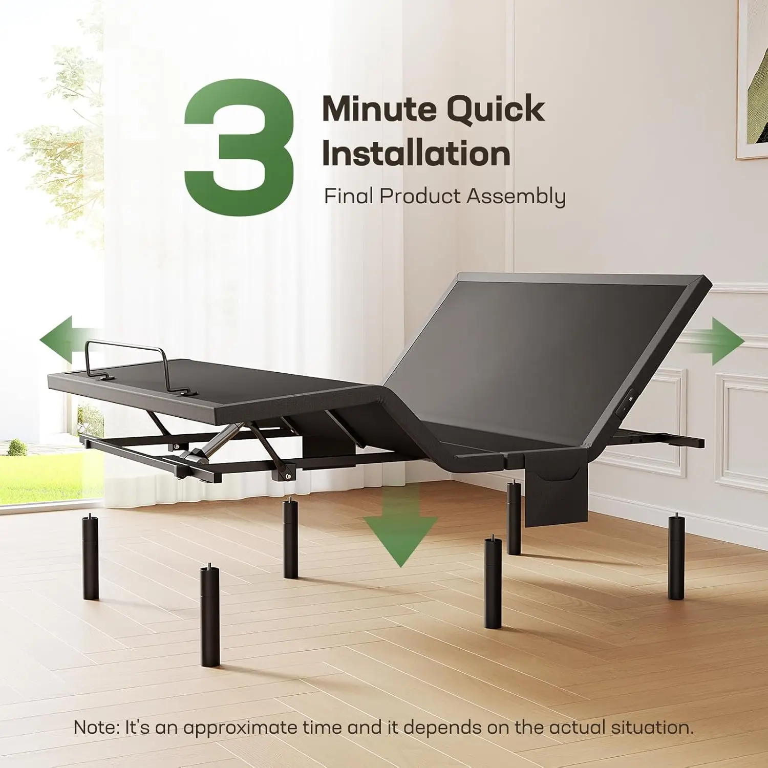 MS01 Twin XL Adjustable Bed Base Frame, 4 Ports USB A&C Adjustable Bed Base Wireless Remote Control Adjustable Bed 3