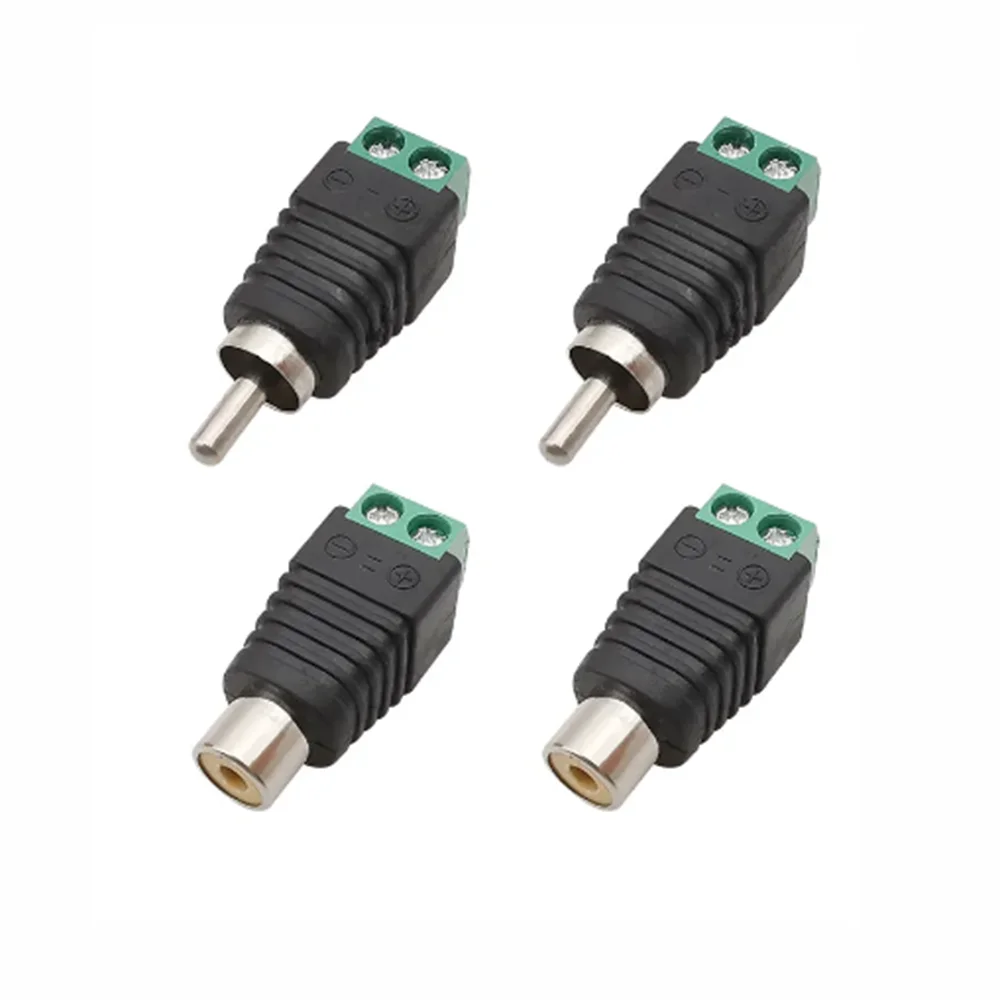 

RCA Male Plug & RCA Female Jack Screw Terminal Block Adapter RCA AV Audio Video CCTV Camera Speaker Wire Cable Connectors