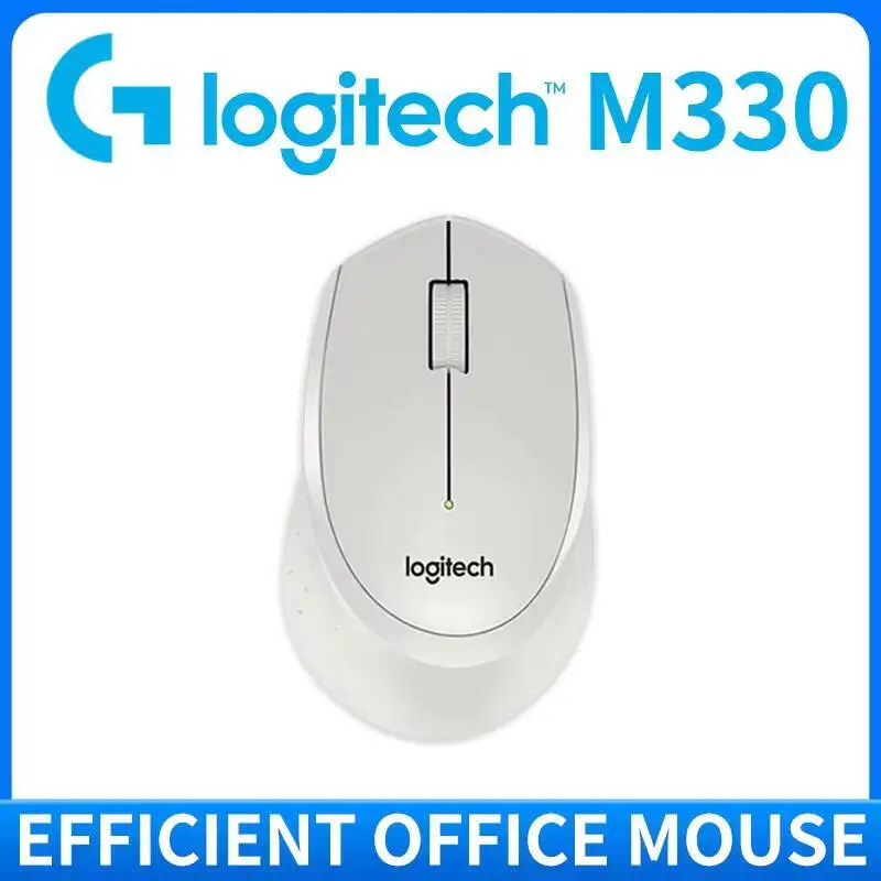 로지텍 M330 무선 마우스, 무소음 클릭, 2.4GHz USB 수신기, 인체공학적 디자인, 오래 지속되는 배터리, 데스크탑/노트북/홈 데스크용