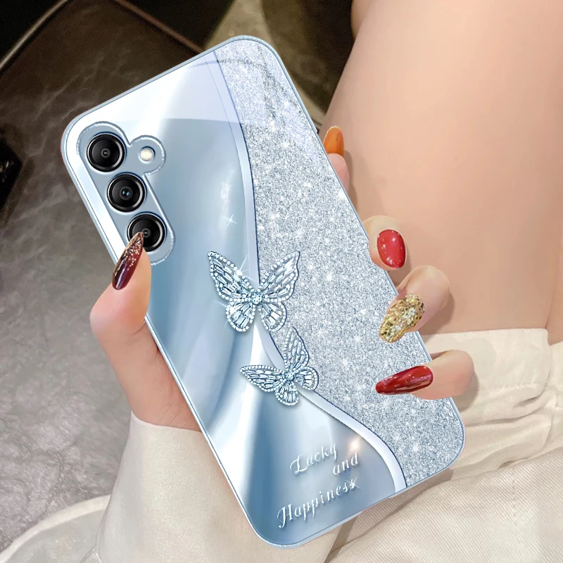 Golden Butterfly Glass Phone Case