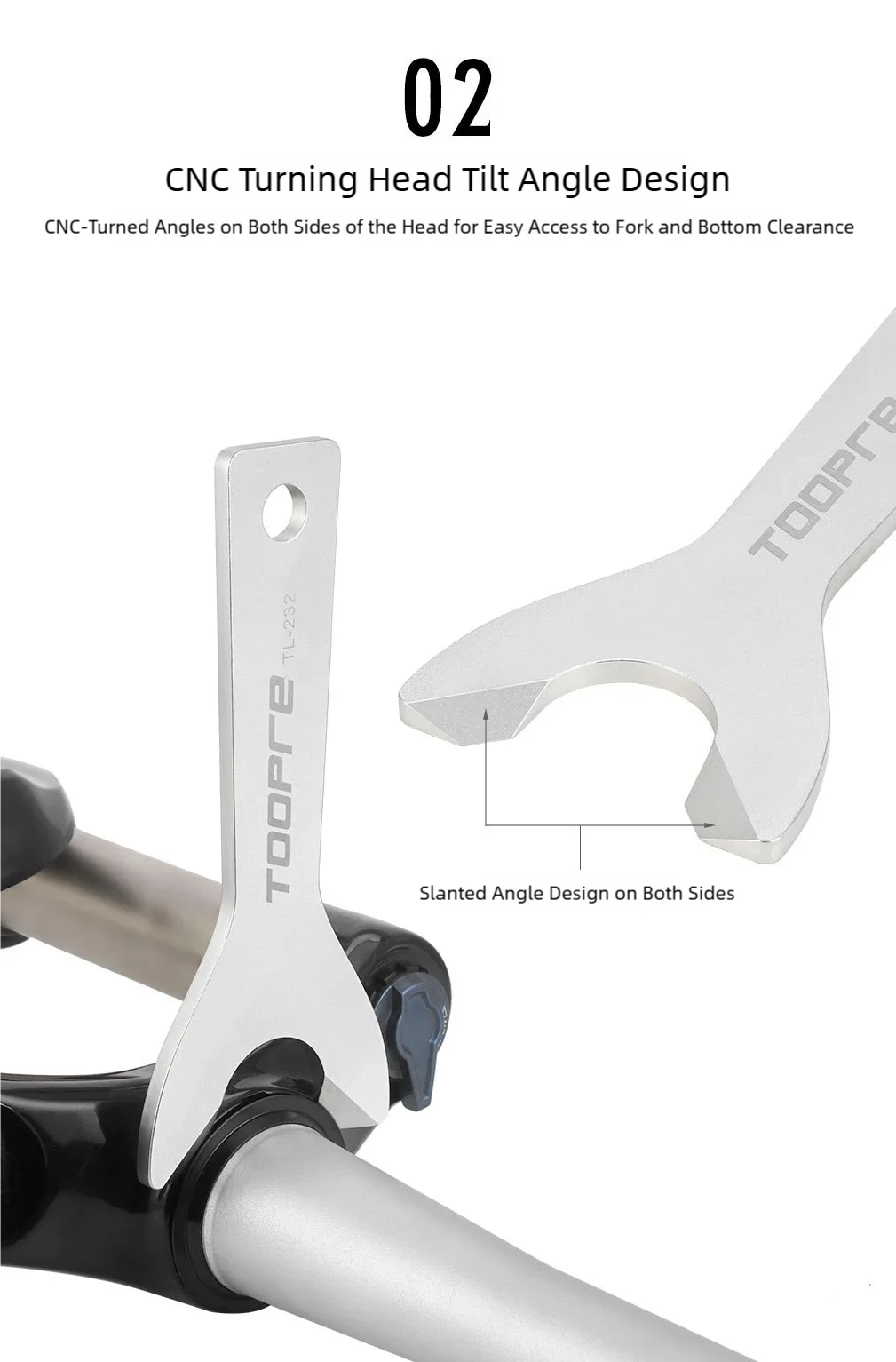 TOOPRE Fahrrad-Vordergabel-Headset-Basis-Entfernungswerkzeug für 1-1/2 Zoll und 1-1/8 Zoll Gabeln, Fahrrad-Headset-Kronenring-Entferner-Schlüssel Zubehör – Detail 4