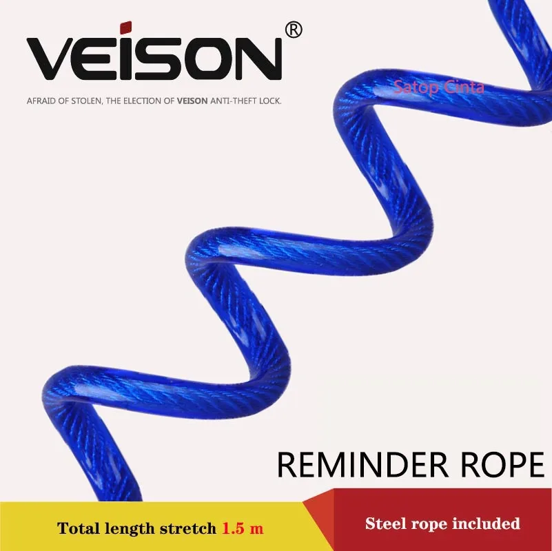 150cm Motorcycle Bike Alarm Disc Lock Reminder Colorful Ropes Antitheft Security Spring Cable Motorbike Disc Lock Reminder Cable lock disc brake alarm accessories