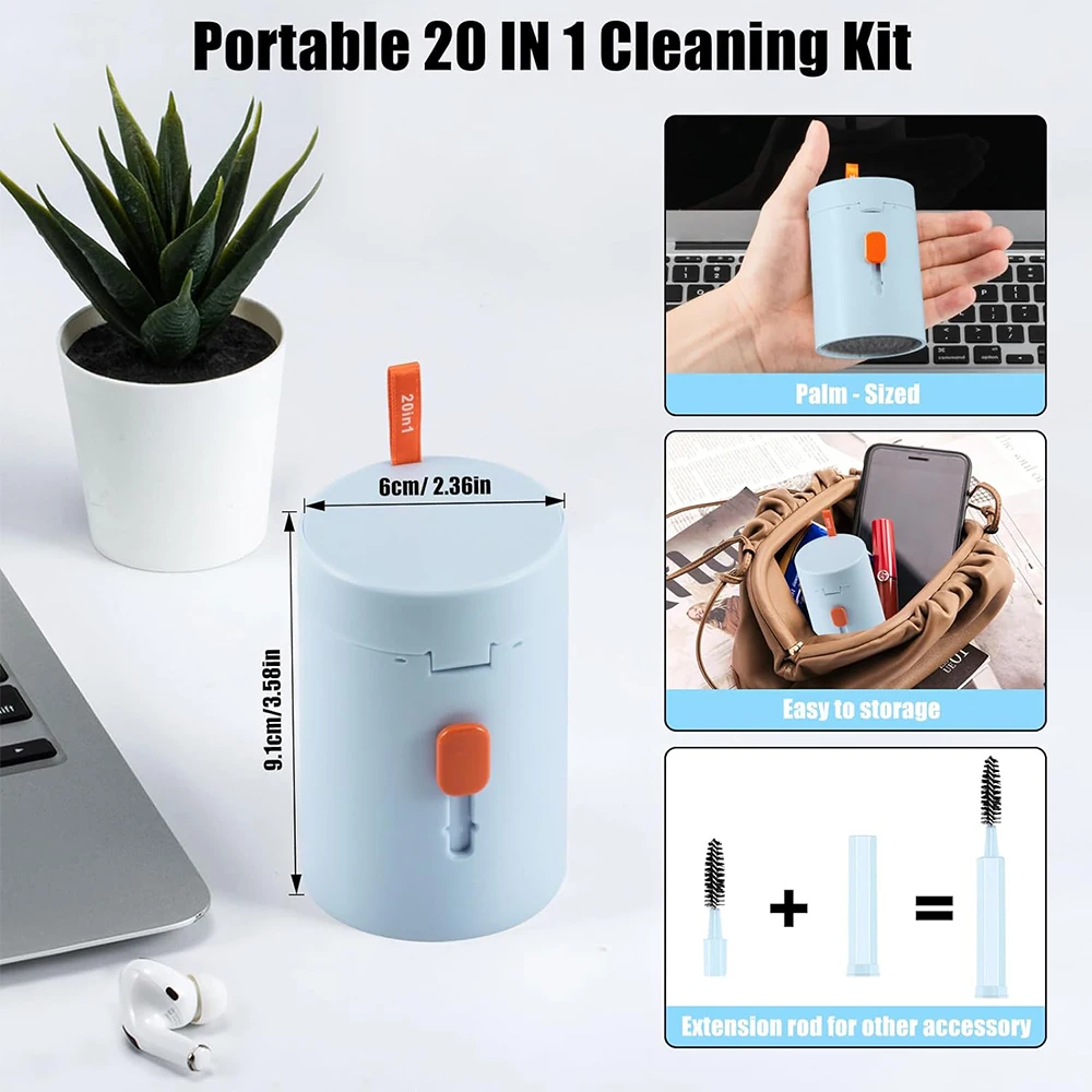 Laptop Computer Keyboard Cleaner Kit 20in1 Multifunction Phone Cleaning Spray For iPhone iPad Airpods MacBook Clean Brush Tool 4