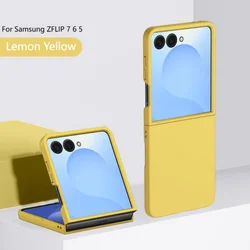 Vibrant Matte Hard Armor Candy Case - Fashionable Solid Color Shockproof Cover for Samsung Z Flip 7 (Lemon Yellow)