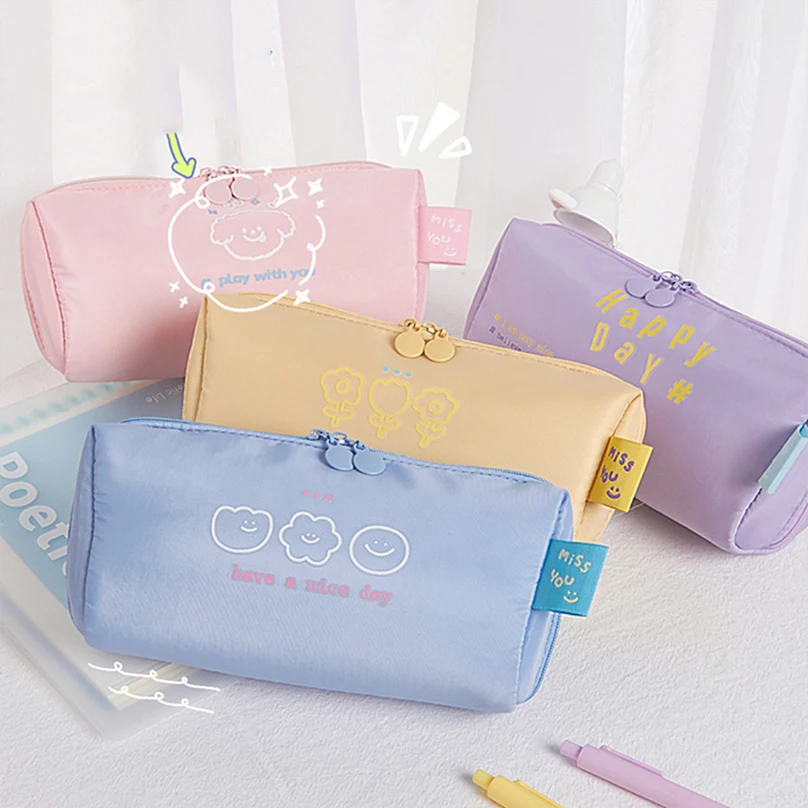 Pencil Cases For Girls Kawaii Pencil Case Large Capacity Trousse Scolaire  Polyester Stationery Estuches Escolares Pencil