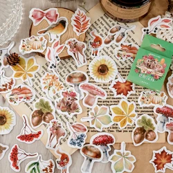 Autumn fruits fallen leaves Phone Aesthetic Stickers Decoracion Scrapbooking Accessories Sticker Flakes School Supplies 46PCS