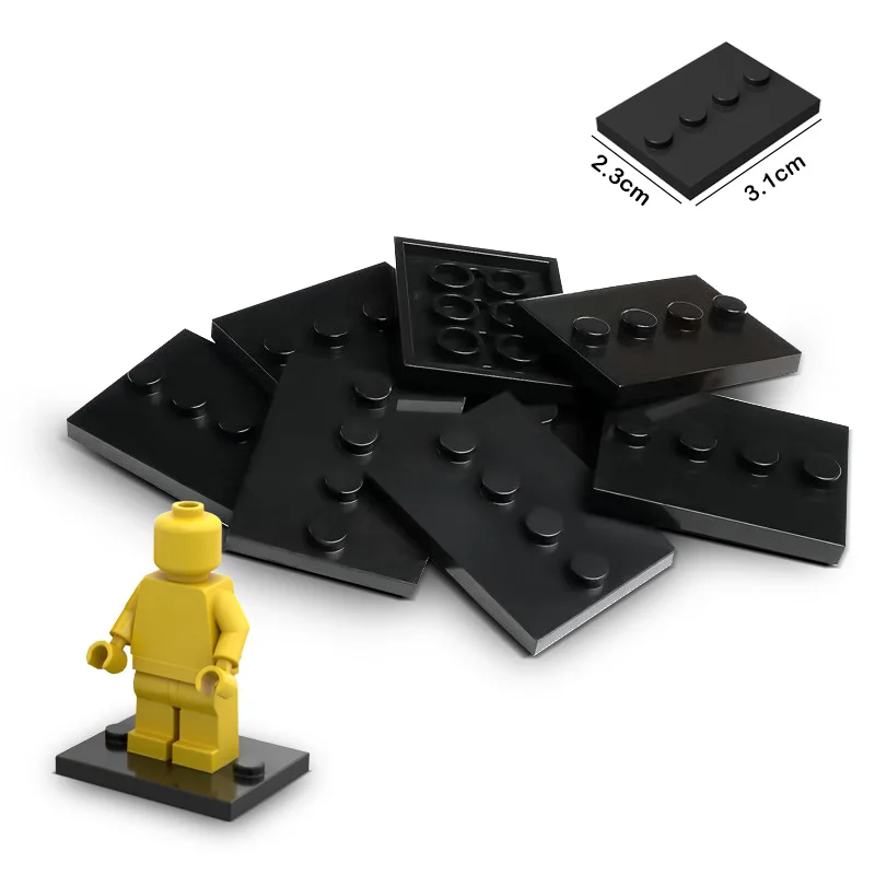 City Figures Stand DIY MOC Building Blocks Accessory Bricks Parts 3X4 Dots Base Plate 4 Knobs Display Holder 50PCS 88646