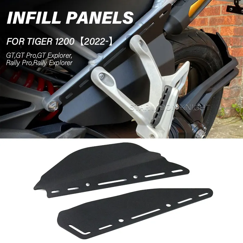 

Заполняющие панели для Tiger 1200 Tiger1200 GT Pro Rally Explorer 2022-матовая черная рамка, Боковой защитный чехол, пассажирский брызговик