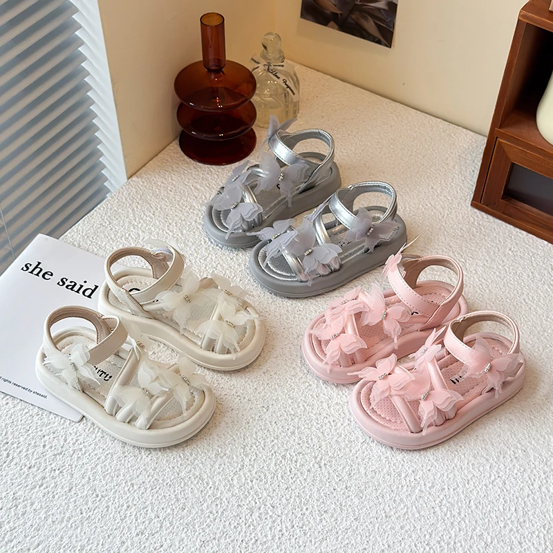 Summer 2025 new children's soft-soled Roman flip-flops for girls