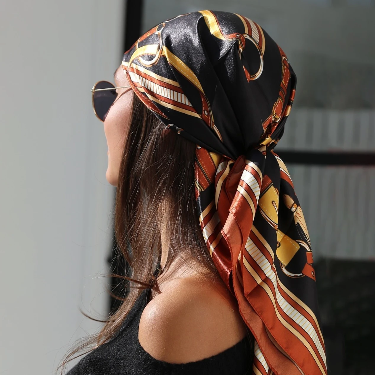 Летний шарф Для женщин Элитный бренд квадратный 90*90 см Hoofddoek шаль для Бандана
