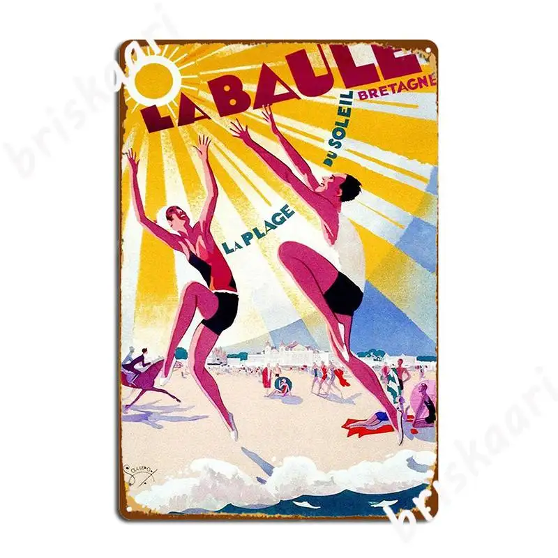 Poster Da Viaggio Vintage La Baule France Poster Targa In Metallo Club Bar Poster Da Festa Vintage Club Poster In Metallo