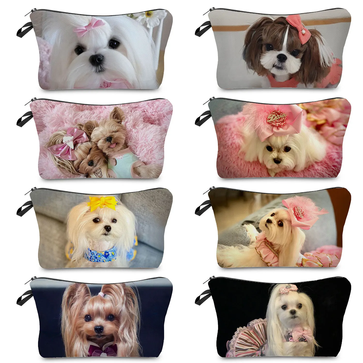 

Makeup Portable Pretty Shih Tzu Dog Printed Cosmetic Bags Storage Bag Women Organizer Travel Custom Animal Pattern Toiletry Bag